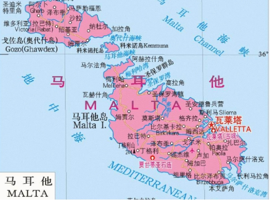 马耳他中文地图